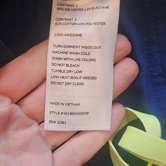 FIGS Electric Blue Scrub Set with Yellow Tie XS - Picture 4 of 5